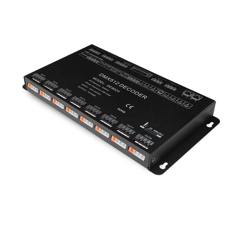 DC12-24V DMX512 Digital Signal 24CH RGB Output Constant Voltage LED Decoder